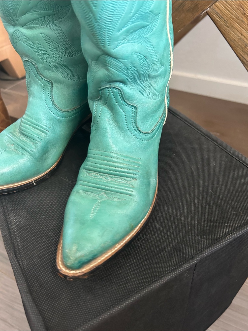 Vintage Durango Turquoise Western Cowboy Boots - Picture 3 of 10